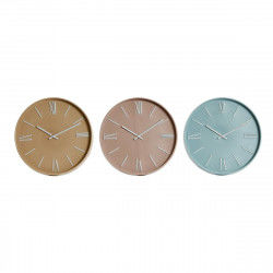 Zegar Ścienny Home ESPRIT Niebieski Różowy Musztarda PVC 30 x 4 x 30 cm (3...