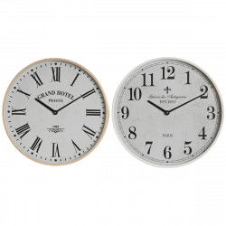 Reloj de Pared Home ESPRIT Blanco Cristal Madera MDF 40 x 4,5 x 40 cm (2...