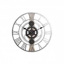 Wall Clock DKD Home Decor Silver Black MDF Iron Gears Loft (60 x 4 x 60 cm)