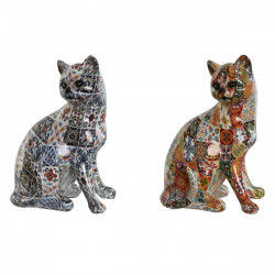 Decorative Figure Home ESPRIT Multicolour Cat Mediterranean 11 x 10 x 16 cm...