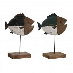 Decorative Figure DKD Home Decor Multicolour Natural Fish 18 x 8 x 26 cm (2...