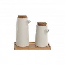 Oil and Vinegar Set Home ESPRIT White Bamboo Stoneware 20,6 x 12 x 18 cm