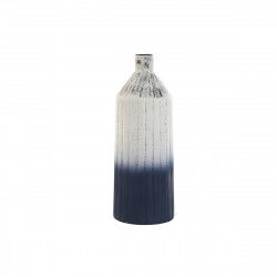 Vase Home ESPRIT Blue White Metal 14 x 14 x 37 cm
