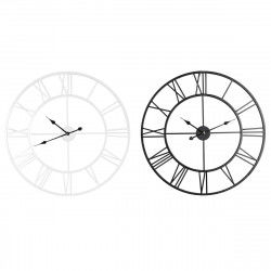Horloge Murale Home ESPRIT Blanc Noir Métal 80 x 3 x 80 cm (2 Unités)