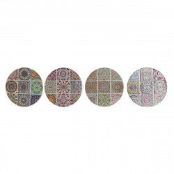 Podkładki na stół Home ESPRIT Korek Dolomite 20 x 20 x 0,7 cm Mandala (4 Sztuk)