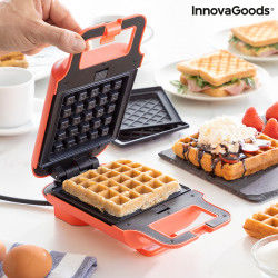 2-in-1 Waffle and Sandwich Maker with Recipes InnovaGoods Wafflicher...