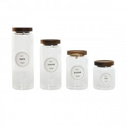 4 Tubs Home ESPRIT Natural Acacia Borosilicate Glass 1 L 1,3 L 1,7 L 10 x 10...