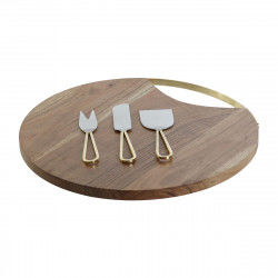 Cutting board DKD Home Decor Golden Natural Stainless steel Acacia 35,5 x...