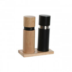 Salt and Pepper Shakers Home ESPRIT Black Natural Stainless steel Rubber wood...