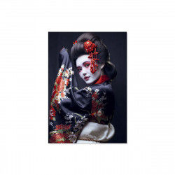 Painting Home ESPRIT White Black Red Printed Geisha 100 x 0,04 x 150 cm