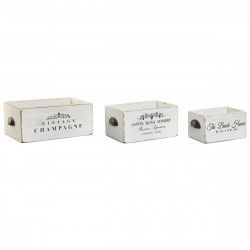 Boîtes de rangement Home ESPRIT Blanc Bois d'épicéa 35 x 22 x 15 cm 3 Pièces