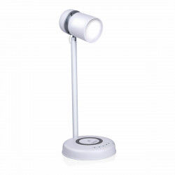 LED lamp with Speaker and Wireless Charger Grundig White Ø 12 x 34 cm Plastic...