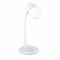 LED lamp with Speaker and Wireless Charger Grundig White Ø 12 x 26 cm Plastic...