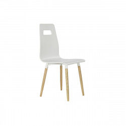 Dining Chair DKD Home Decor 43 x 50 x 88 cm Wood White Natural rubber Light...
