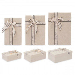 zestaw dekoracyjnych pudełek Beżowy Karton Lasso 3 Części