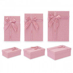 Set of decorative boxes Pink Cardboard Lasso 3 Pieces