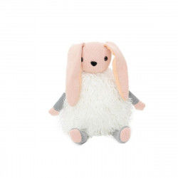 Pude Crochetts Hvid Grå Pink Kanin 24 x 34 x 9 cm