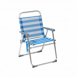 Chaise de Plage 22 mm Rayures Bleu Aluminium 52 x 56 x 80 cm (52 x 56 x 80 cm)