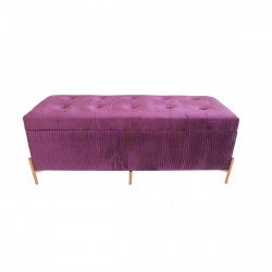 Butaca Pie de Cama DKD Home Decor Dorado Púrpura Madera MDF 115 x 43 x 46 cm