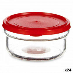 Rund madkasse med låg Rød Plastik 415 ml 12 x 6 x 12 cm (24 enheder)