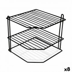 Plate Rack Confortime Corner-cupboard Black 22 x 22 x 25 cm (8 Units)