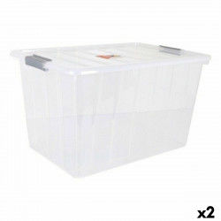 Storage Box with Lid Thais Dem Thais 80 L 66 x 44 x 38 cm (2 Units)