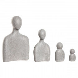 Figura Decorativa Home ESPRIT Gris Familia 19 x 19 x 30 cm (4 Piezas)