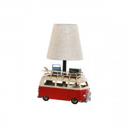 Desk lamp Home ESPRIT White Red Linen Metal 20 x 14 x 30 cm