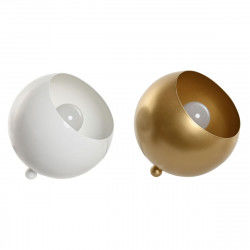 Bordlampe Home ESPRIT Hvid Gylden Metal 50 W 220 V 15 x 15 x 15 cm (2 enheder)