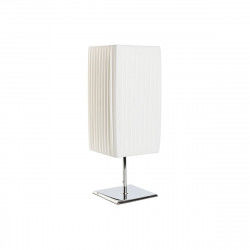 Bordlampe Home ESPRIT Hvid Sølvfarvet Polyetylen Jern 50 W 220 V 15 x 15 x 43 cm