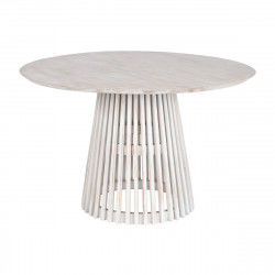 Dining Table Home ESPRIT White Mindi wood 120 x 120 x 75 cm