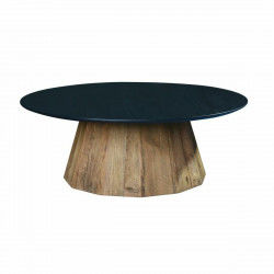 Centre Table DKD Home Decor Black Natural Wood Pinewood Recycled Wood 90 x 90...