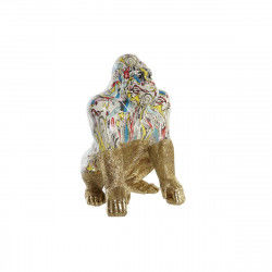 Dekorativ figur DKD Home Decor 28,5 x 26,5 x 41 cm Gylden Multifarvet Gorilla