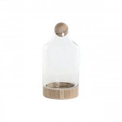 Vase Home ESPRIT Transparent Natural Wood Crystal 21 x 21 x 42 cm