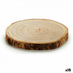 Decorative Log Brown Paolownia wood 18 x 2 x 18 cm (18 Units)