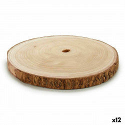 Dekorativ træstamme Brun 30 x 2 x 30 cm (12 enheder)