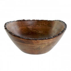 Salad Bowl DKD Home Decor Dark brown Mango wood 30 x 30 x 12 cm