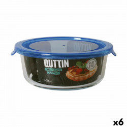 Round Lunch Box with Lid Quttin   Blue 900 ml (6 Units)