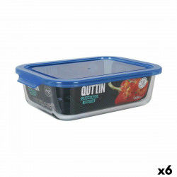 Rectangular Lunchbox with Lid Quttin Blue Rectangular 23 x 17,5 x 7 cm (6 Units)