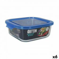 Square Lunch Box with Lid Quttin Blue 1,1 L (6 Units)