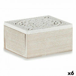 Decorative box 16 x 8 x 11 cm Wood (6 Units)