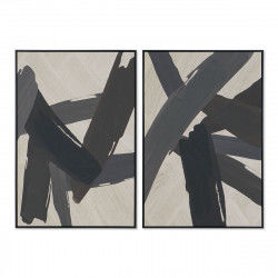 Cuadro Home ESPRIT Marrón Negro Beige Abstracto Moderno 83 x 4,5 x 123 cm (2...