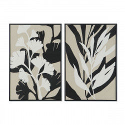 Obraz Home ESPRIT Biały Czarny Beżowy Liść roślin Miejska 63 x 4,3 x 93 cm (2...
