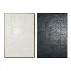 Painting Home ESPRIT Black Beige Abstract Modern 83 x 4,5 x 123 cm (2 Units)