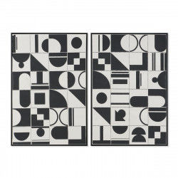 Painting Home ESPRIT White Black Abstract Modern 83 x 4,5 x 123 cm (2 Units)