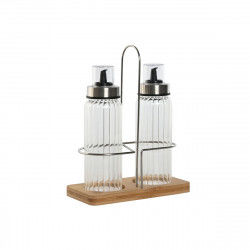Oil and Vinegar Set Home ESPRIT Transparent Natural Bamboo Crystal 18,5 x 9,3...