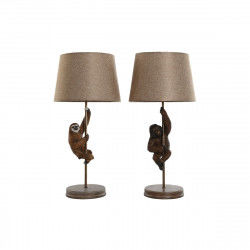 Lampa stołowa Home ESPRIT Brązowy Metal Żywica 50 W 220 V 26 x 26 x 53,5 cm...