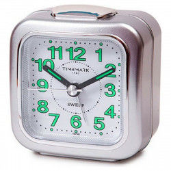 Analogue Alarm Clock Timemark Silver (7.5 x 8 x 4.5 cm)