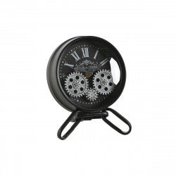 Table clock Home ESPRIT Black Silver Metal Crystal 16,5 x 11 x 21 cm