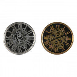 Wall Clock Home ESPRIT Black Golden Silver Metal Crystal 25 x 6,3 x 25 cm (2...